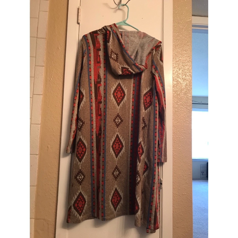 Long hooded sweater